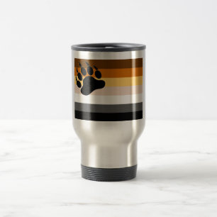 Mug De Voyage Drapeau de la fierté ourson GAY avec La Patte Noir