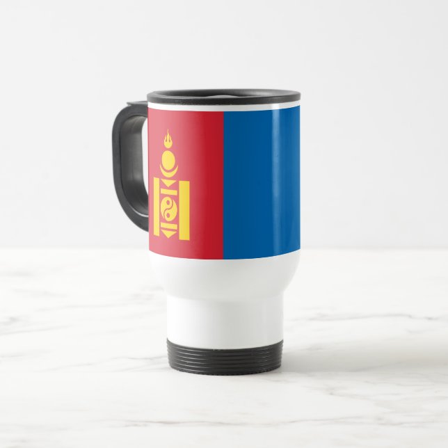Mug De Voyage Drapeau de la Mongolie (Devant gauche)