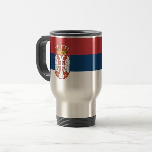 Mug De Voyage Drapeau de la Serbie (Devant gauche)