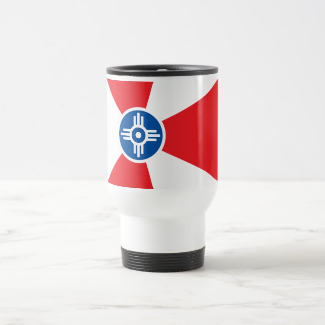 Mug De Voyage Drapeau de la ville de Wichita (Centre)