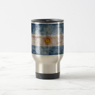 Mug De Voyage Drapeau de l'Argentine patinée