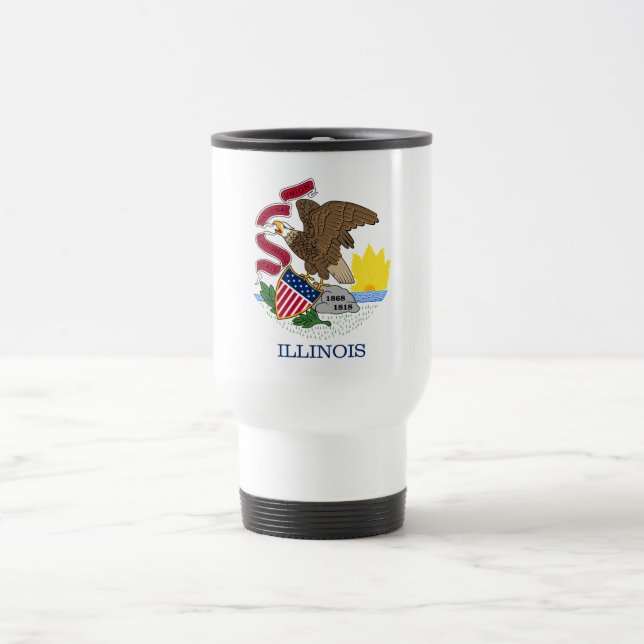 Mug De Voyage Drapeau de l'État de l'Illinois (Centre)