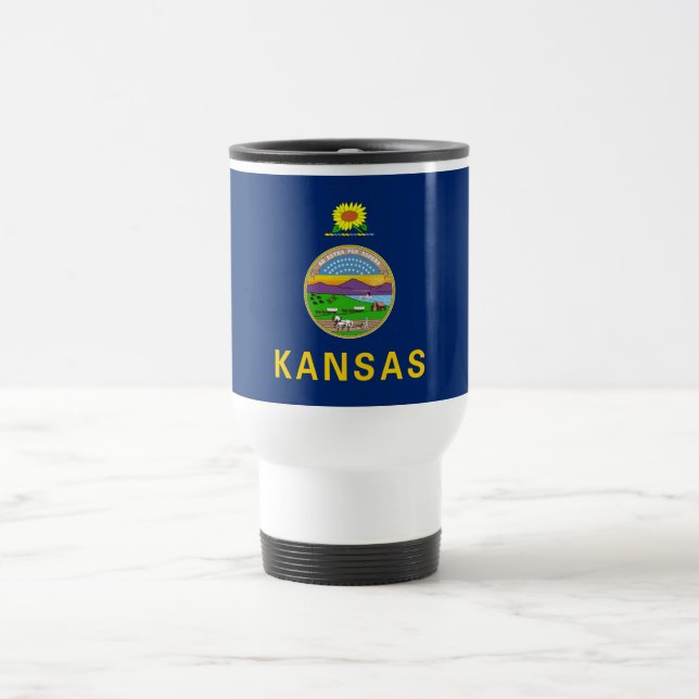 Mug De Voyage Drapeau de l'État du Kansas (Centre)