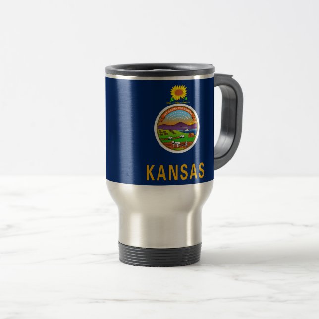 Mug De Voyage Drapeau de l'État du Kansas (Devant droit)