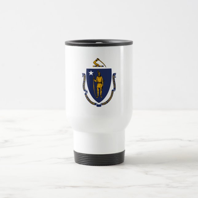 Mug De Voyage Drapeau de l'État du Massachusetts (Centre)