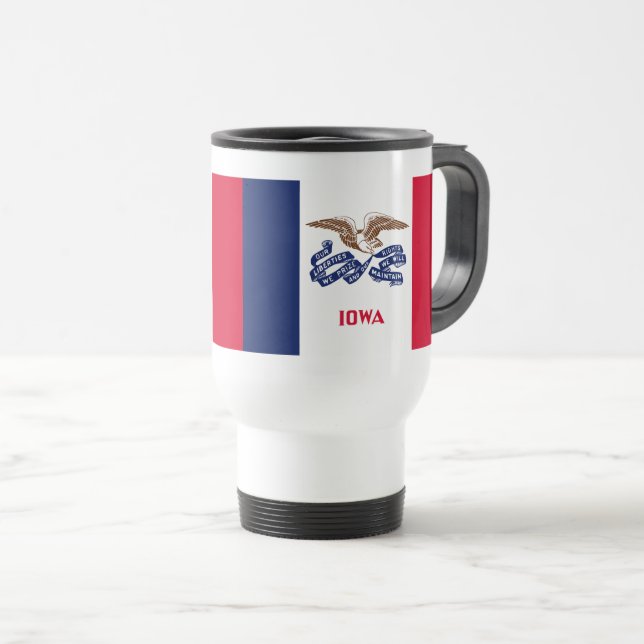 Mug De Voyage Drapeau de l'Iowa (Devant droit)