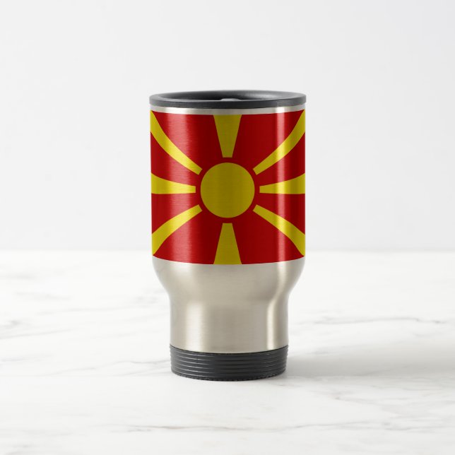 Mug De Voyage Drapeau de Macédoine du Nord (Centre)