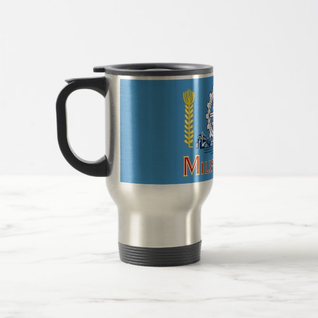 Mug De Voyage Drapeau de Milwaukee, Wisconsin  (Gauche)