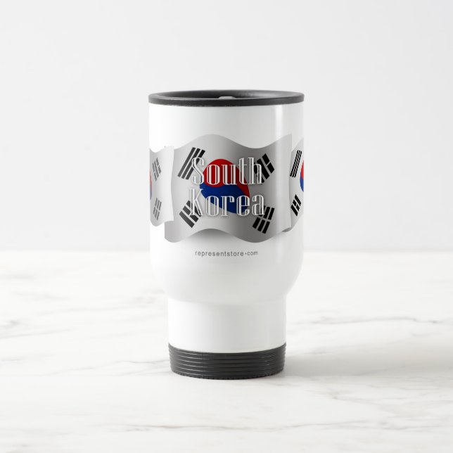 Mug De Voyage Drapeau de ondulation de la Corée du Sud (Centre)