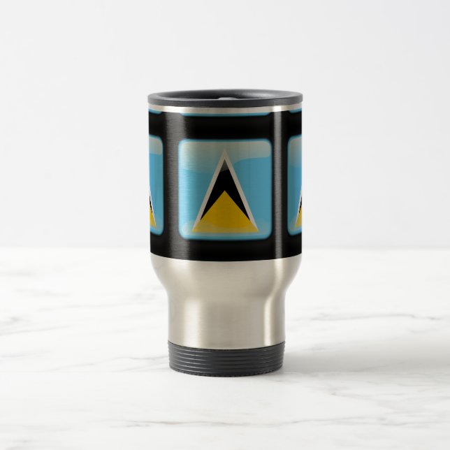 Mug De Voyage Drapeau de Sainte-Lucie (Centre)