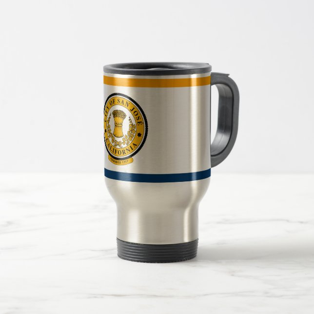 Mug De Voyage Drapeau de San Jose, Californie (Devant droit)