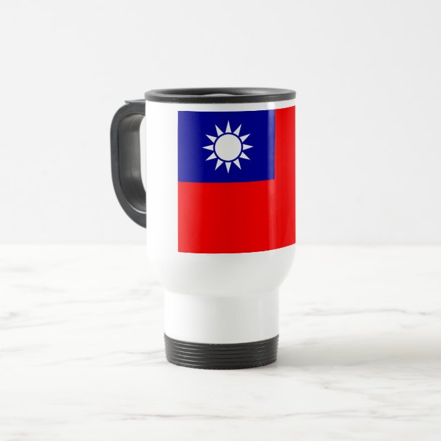 Mug De Voyage Drapeau de Taïwan : République de Chine, Taipei ch (Devant gauche)