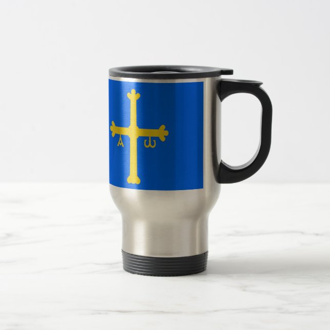 Mug De Voyage Drapeau des Asturies (Espagne) (Droit)