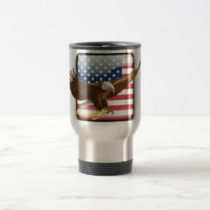 Mug De Voyage Drapeau des Etats-Unis d'aigle chauve