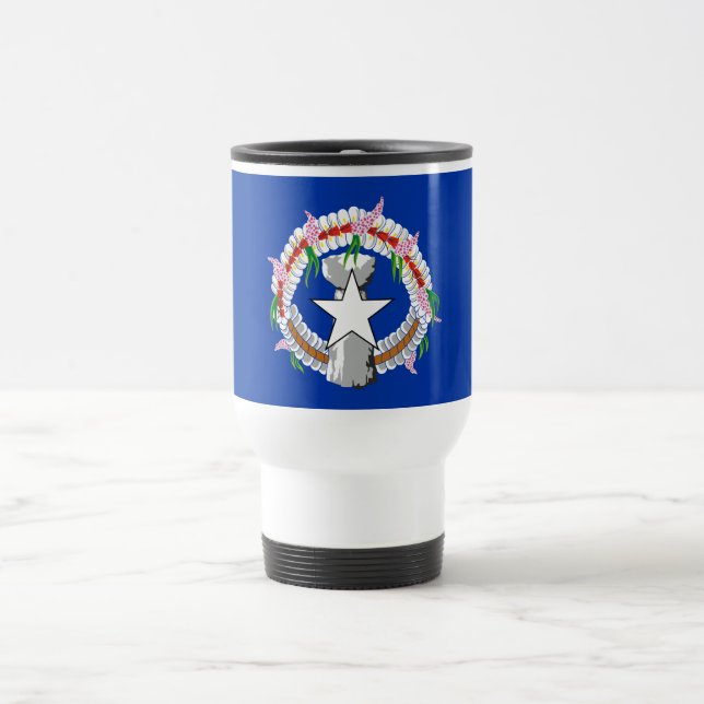 Mug De Voyage Drapeau des Îles Mariannes du Nord (Centre)