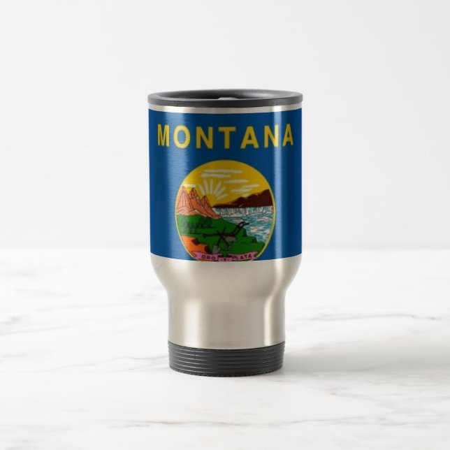 Mug De Voyage Drapeau d'état du Montana (Centre)