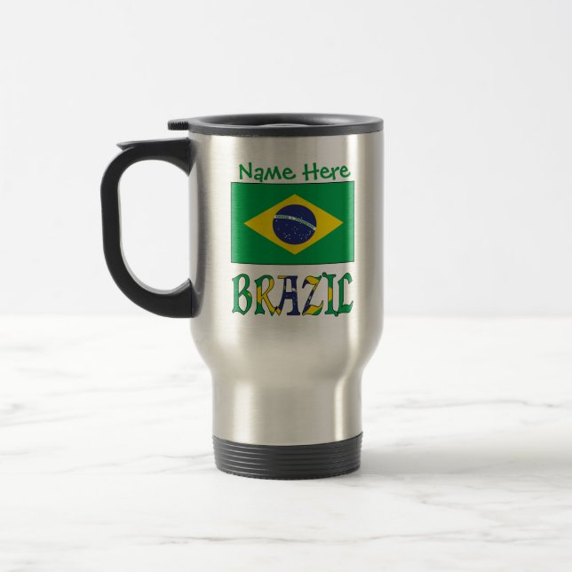Mug De Voyage Drapeau du Brésil Personnalisé  (Gauche)