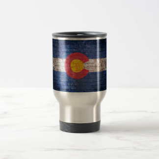 Mug De Voyage Drapeau du Colorado grunge mur de brique voyage mu