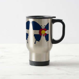 Mug De Voyage Drapeau du Colorado papillon en acier inoxydable t
