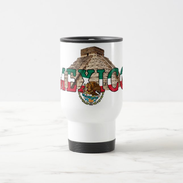 Mug De Voyage Drapeau du Mexique et pyramide (Centre)