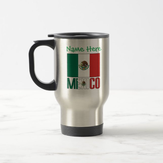 Mug De Voyage Drapeau du Mexique Personnalisé (Gauche)