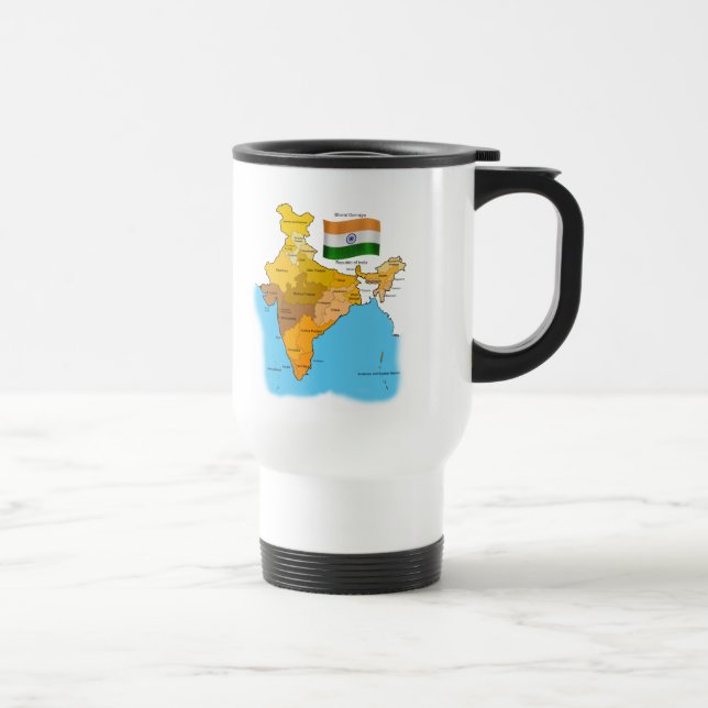 Mug De Voyage Drapeau et carte de l'Inde (Droite)