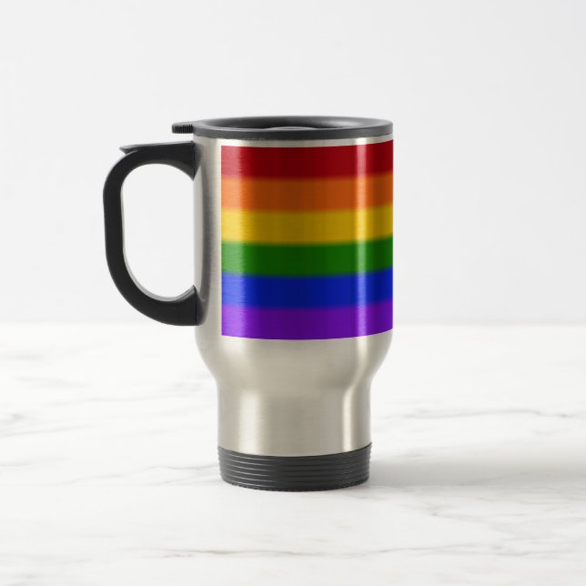 Mug De Voyage Drapeau Gay pride arc-en-ciel plat (Gauche)