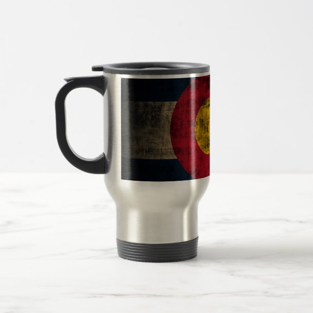 Mug De Voyage Drapeau grunge du Colorado (Gauche)