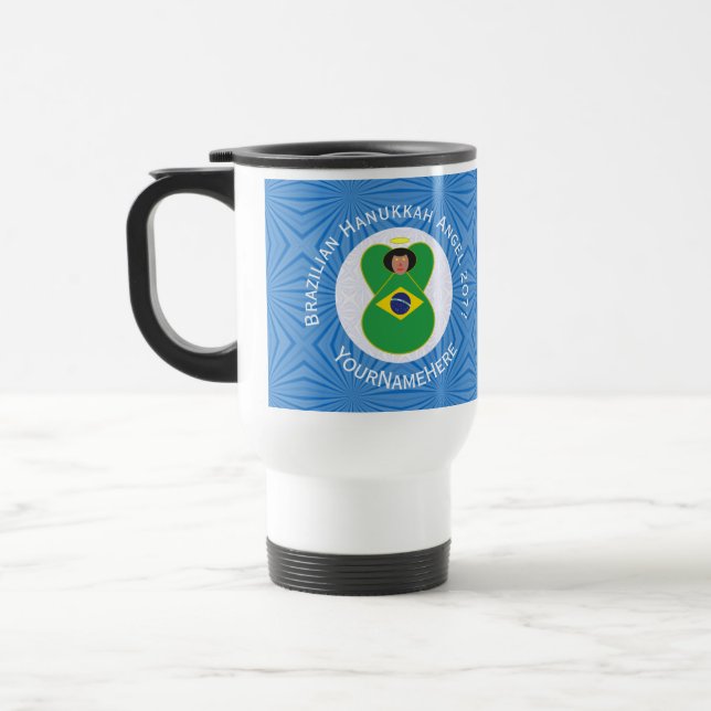 Mug De Voyage Drapeau Hanoukka Angel personnalisé (Gauche)
