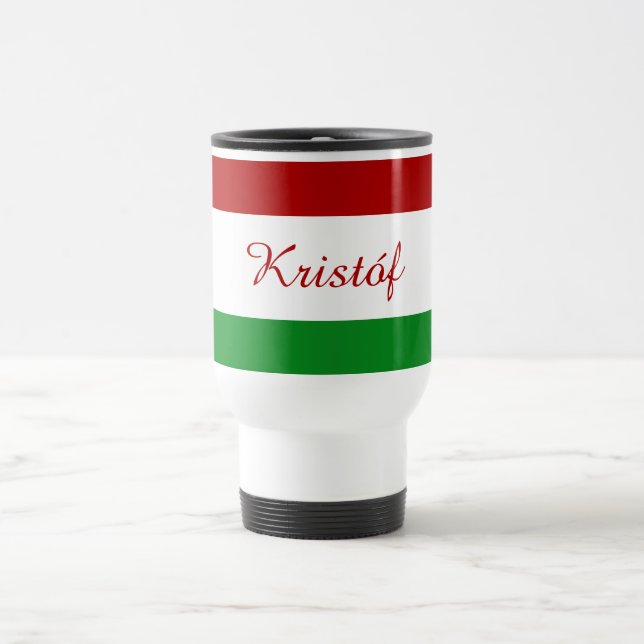Mug De Voyage Drapeau hongrois personnalisé (Centre)