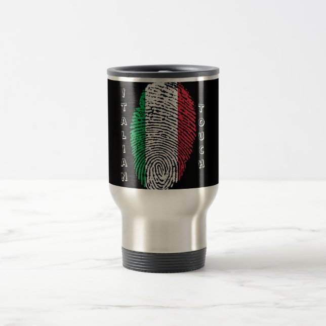 Mug De Voyage Drapeau italien d'empreinte digitale de contact (Centre)