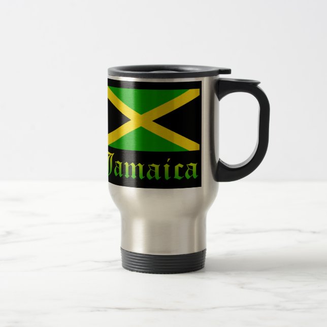 Mug De Voyage Drapeau jamaïcain, noir, vert et jaune (Droit)