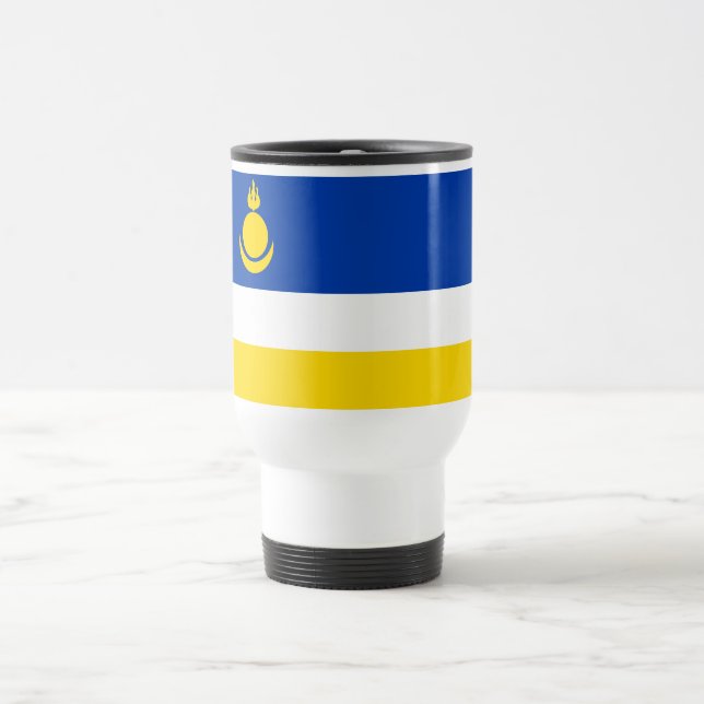Mug De Voyage Drapeau patriotique de Bouriatie (Centre)