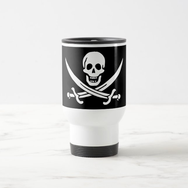 Mug De Voyage Drapeau pirate crâne épées croisées (Centre)