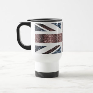 Mug De Voyage Drapeau rustique UK rouge bleu étincelants parties