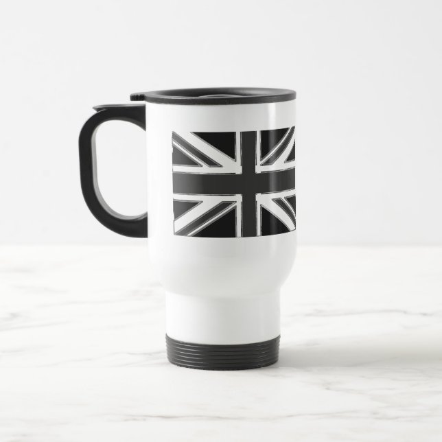 Mug De Voyage Drapeau Union Jack du Royaume-Uni - Chrome (Gauche)
