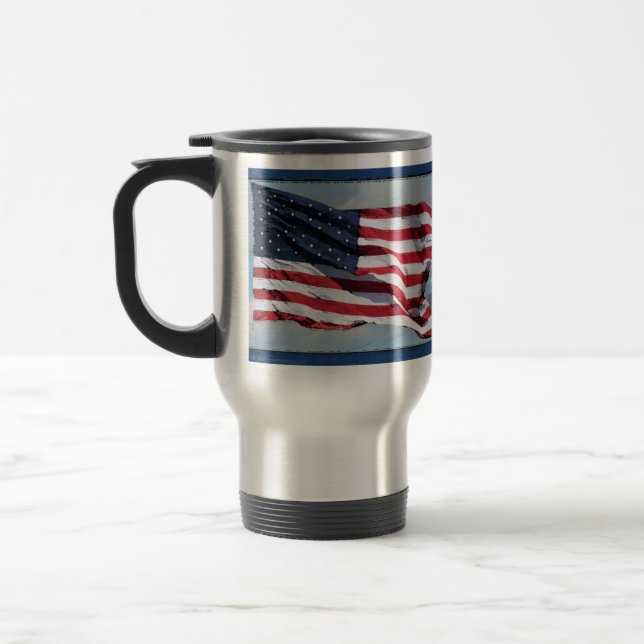 Mug De Voyage Drapeau US Art 1 Musique de voyage (Gauche)