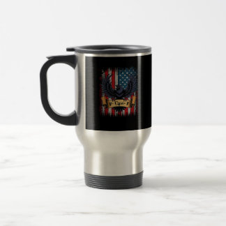 Mug De Voyage Drapeau USA Rétro Oiseau Corbeau F-Caw-F Vintage F