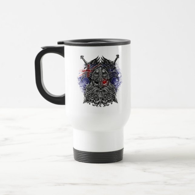 Mug De Voyage Drapeaux australiens mythologie viking épées corbe (Gauche)