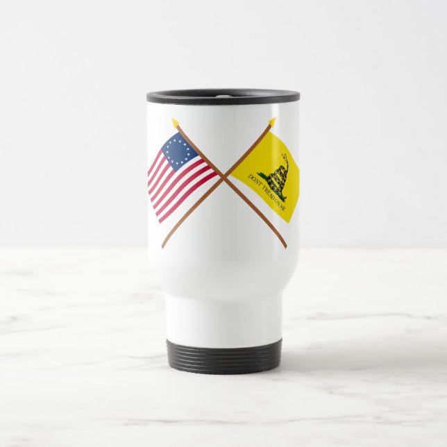 Mug De Voyage Drapeaux croisés de Betsy Ross et de Gadsden (Centre)