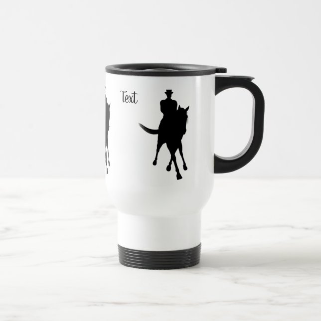 Mug De Voyage Dressage Cheval Et Rider Silhouette Personnalisé (Droite)