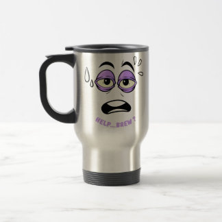 Mug De Voyage Drôle Aide Brûler Sleepy Face Cartoon