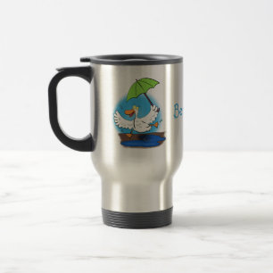 Mug De Voyage Drôle canard avec parapluie dessin animé