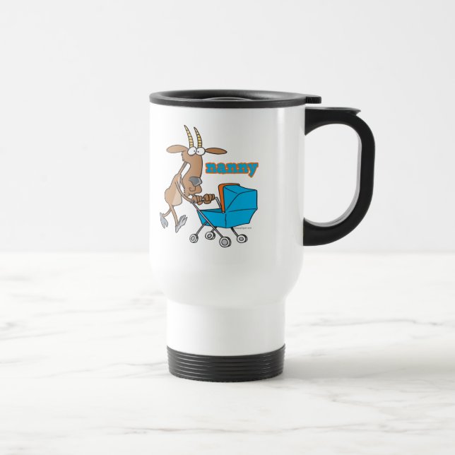 Mug De Voyage drôle chèvre poussant poussette de poussette (Droite)