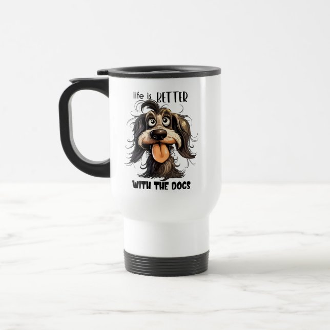 Mug De Voyage Drôle chien de meilleure vie sarcasme (Gauche)
