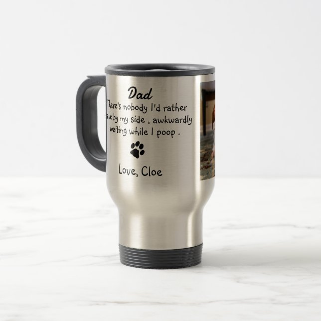 Mug De Voyage Drôle Chien Papa (Devant gauche)
