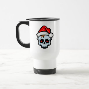 Mug De Voyage Drôle crâne de Noël, style de dessin