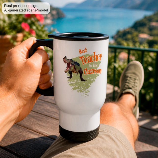 Mug De Voyage Drôle de dinosaure meilleur professeur de la class (Créateur téléchargé)