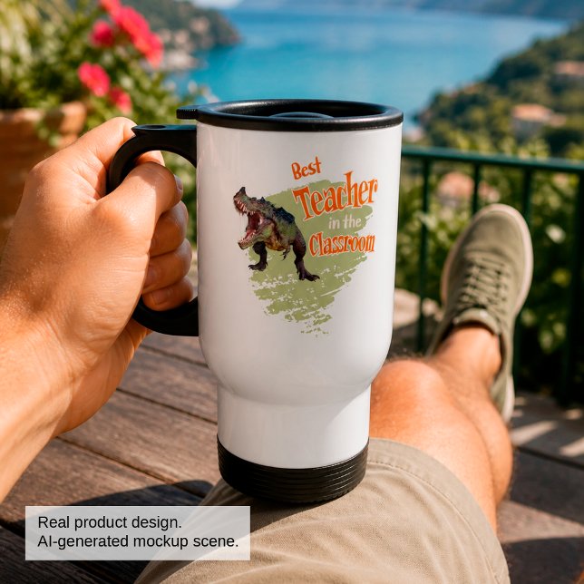 Mug De Voyage Drôle de dinosaure meilleur professeur de la class (Créateur téléchargé)