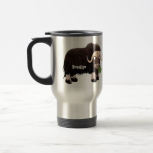 Mug De Voyage Drôle dessin animé de boeuf musqué